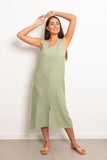 V-Neck Linen Basic Dress - Viva