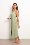 V-Neck Linen Basic Dress - Viva