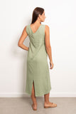 V-Neck Linen Basic Dress - Viva