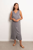 V-Neck Linen Basic Dress - Viva