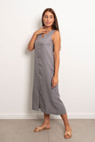 V-Neck Linen Basic Dress - Viva