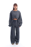 Wide Leg Cotton Sweatpants - Mitcha Label