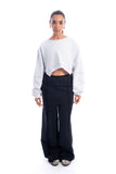 Cotton Cropped Sweatshirt - Mitcha Label