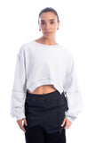 Cotton Cropped Sweatshirt - Mitcha Label