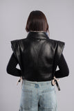 Cropped Leather Vest - Mitcha Label