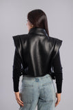 Cropped Leather Vest - Mitcha Label