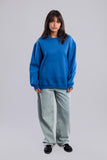 Oversized Hoodie With Pocket - Azul