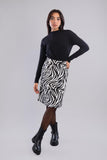 A-Line Zebra Printed Skirt - Viva