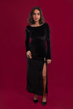 Long Sleeves Velvet Maxi Dress - Mitcha Label