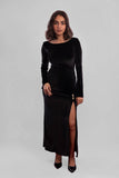 Long Sleeves Velvet Maxi Dress - Mitcha Label