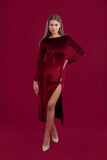 Long Sleeves Velvet Maxi Dress - Mitcha Label