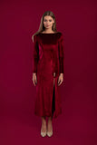 Long Sleeves Velvet Maxi Dress - Mitcha Label