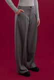 Wide Leg Striped Suit Trousers - Mitcha Label