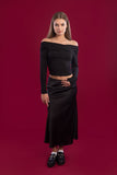 Chanelle Satin Midi Skirt - Mitcha Label