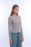 Long Sleeves V-Neck Top - Viva