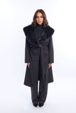 Glam Fur Wool Coat - Leocansa