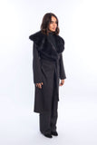 Glam Fur Wool Coat - Leocansa