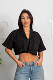 Cropped Shirt With Pockets - Mitcha Label