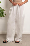 Boho White Linen Pants - Aida