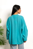 Loose Buttoned Up Blouse - Azul
