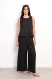 Wide Leg Linen Pants - Azul