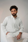 Men White Linen Shirt - V Y C