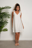 Shoulder Tie Linen Dress - Mitcha Label