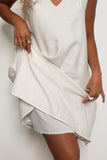 Shoulder Tie Linen Dress - Mitcha Label