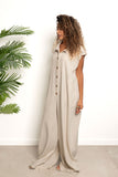 Linen Jumpsuit With Buttons - Zola