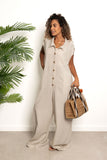 Linen Jumpsuit With Buttons - Zola