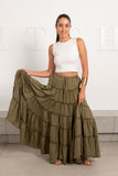 Tiered Linen Skirt - Mitcha Label