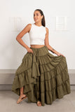 Tiered Linen Skirt - Mitcha Label