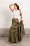 Tiered Linen Skirt - Mitcha Label