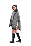 Zigzag High Neck Knitted Poncho