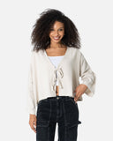 Cropped Tie Front Cardigan - The Makeovr