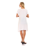 Self Patterned Loose Short Dress - Kady