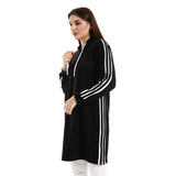 Kady Stripes Long Cotton Hooded Dress (s2168)