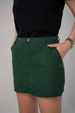 Linen Blend Short Skirt  - V Y C