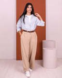 Crepe High-Waist Pants (W702) - Just4Women