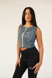 Zipped Polyester Tank Top - Comfit