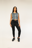 Zipped Polyester Tank Top - Comfit