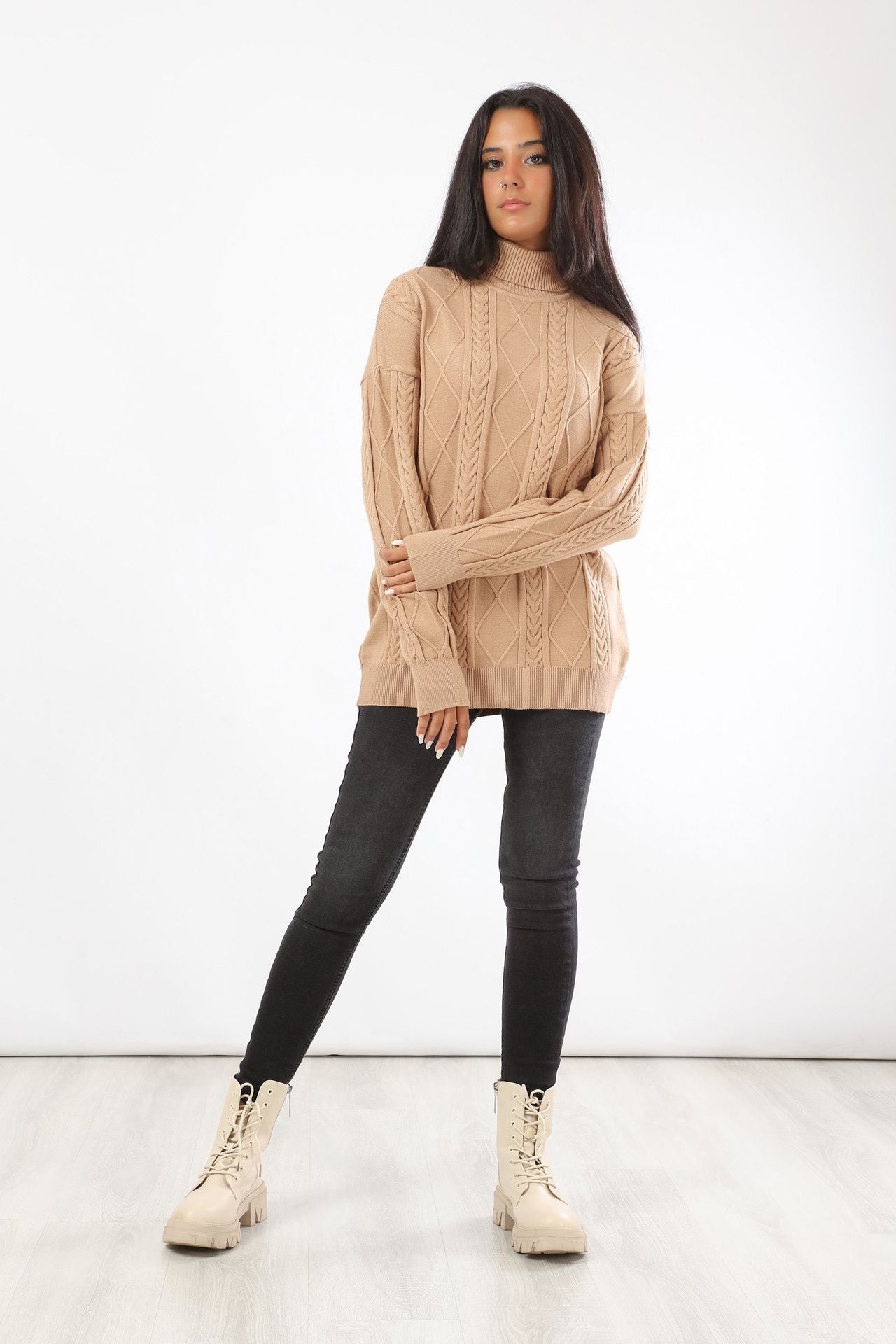 Carina Textured Cable Knit Sweater