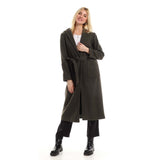 Winter Long Belted Coat With Hooded Neck - Mr Joe