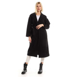 Wrap Belted Maxi Coat With Pockets - Mr Joe