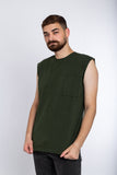 Tank Top with Embroidered Pocket - Recesses