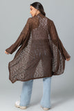 Knitted Slip On Open Neckline Loose cover up