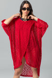 Front Slit Wide Round Neck cover up