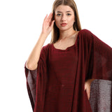 Knitted Deep Round Batwing Sleeves Cover Up - Kady