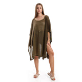 Knitted Deep Round Batwing Sleeves Cover Up - Kady