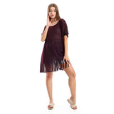 Solid Pattern Cover Up With Decorated Fringes - Kady